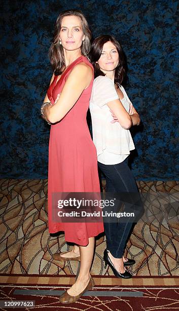 Actresses Terry Farrell and Nicole de Boer attend Day 2 of the Official Star Trek Convention at the Rio Las Vegas Hotel & Casino on August 12, 2011...