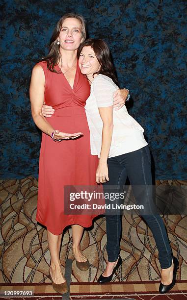 Actresses Terry Farrell and Nicole de Boer attend Day 2 of the Official Star Trek Convention at the Rio Las Vegas Hotel & Casino on August 12, 2011...