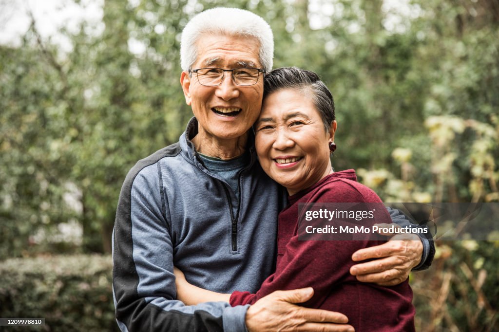 Portrait of senior couple outdoors