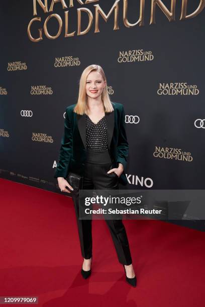 Jennifer Ulrich attends the world premiere of the movie "Narziss und Goldmund" at Zoo Palast on March 02, 2020 in Berlin, Germany.