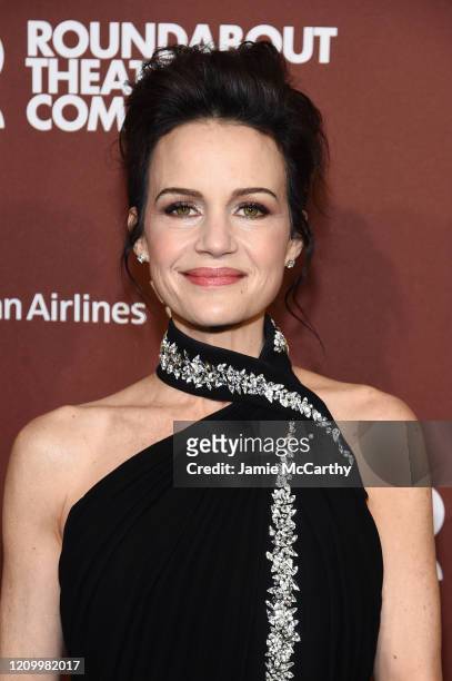 Carla Gugino attends the Roundabout Theater's 2020 Gala at The Ziegfeld Ballroom on March 02, 2020 in New York City.