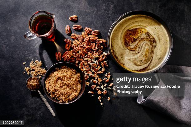 maple pecan brown sugar for butter tarts - butter tart stock pictures, royalty-free photos & images