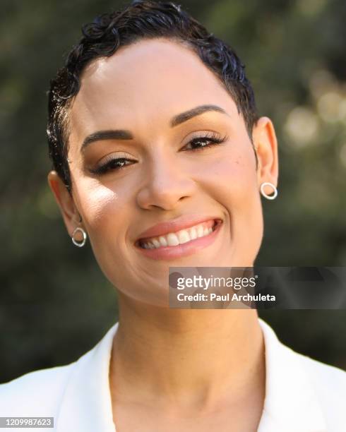 Actress Grace Byers visits Hallmark Channel's "Home & Family" at Universal Studios Hollywood on March 02, 2020 in Universal City, California.
