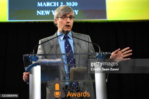 Mo Rocca speaks onstage at the 2020 Audie Awards Gala at Guastavino's on March 02, 2020 in New York City.