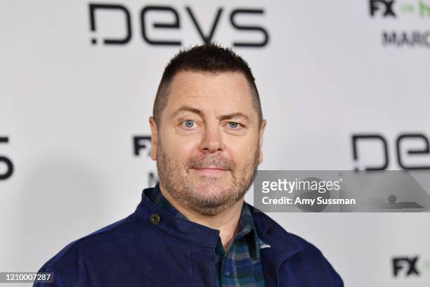 Nick Offerman attends the premiere of FX's "Devs" at ArcLight Cinemas on March 02, 2020 in Hollywood, California.
