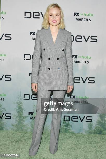 Alison Pill attends the premiere of FX's "Devs" at ArcLight Cinemas on March 02, 2020 in Hollywood, California.