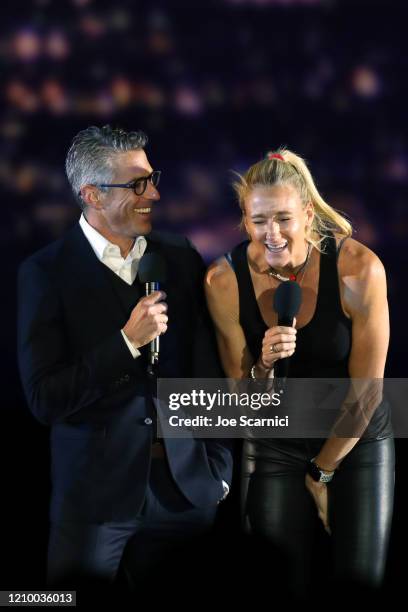 Chairperson Casey Wasserman and US Olympian Kerri Walsh-Jennings share a laugh as they announce the Founding Partnership between Delta Air Lines and...