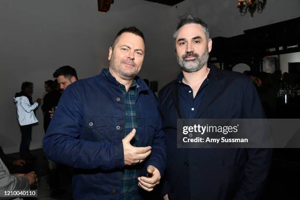 Nick Offerman and Alex Garland attend the after party for the premiere of FX's "Devs" on March 02, 2020 in Hollywood, California.