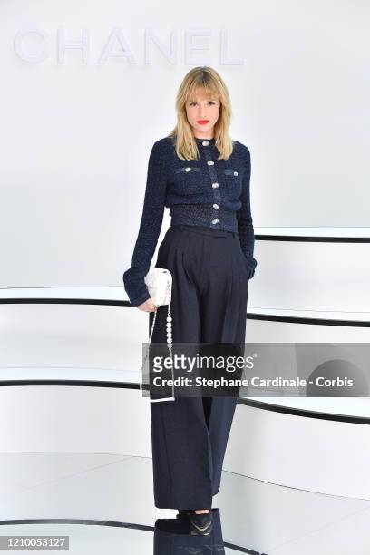Angele attends the Chanel show as part of the Paris Fashion Week Womenswear Fall/Winter 2020/2021 on March 03, 2020 in Paris, France.