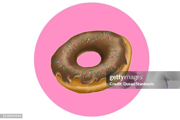 chocolate doughnut illustration - delicious food - phone cover stock illustrations