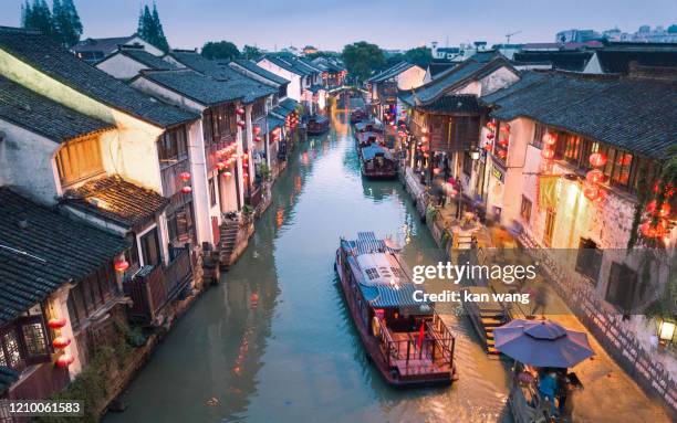 tranquil scene of a water town,suzhou - stock photo - suzhou china fotografías e imágenes de stock