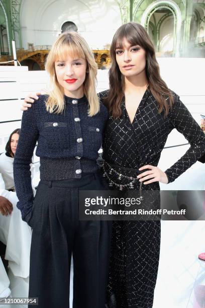 Angele and Clara Luciani attend the Chanel show as part of the Paris Fashion Week Womenswear Fall/Winter 2020/2021 on March 03, 2020 in Paris, France.