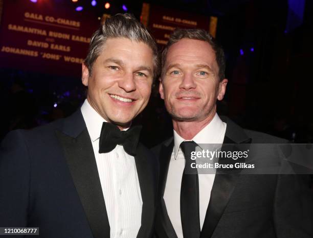 David Burtka and Neil Patrick Harris pose at the 2020 Roundabout Theater Gala honoring Alan Cumming, Michael Kors & Lance LePere at The Ziegfeld...