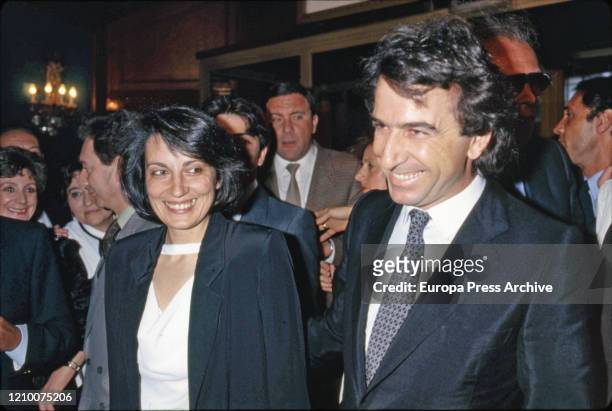 Singer Jose Luis Perales with his wife Manuela Vargas on April 04, 1984 in Madrid, Spain.