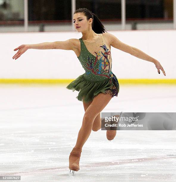 Chantelle Kerry of Australia competes in the Junior Ladies Free Skating competition during day one of the Winter Games NZ at Dunedin Ice Stadium on...