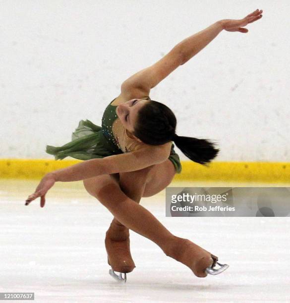 Chantelle Kerry of Australia competes in the Junior Ladies Free Skating competition during day one of the Winter Games NZ at Dunedin Ice Stadium on...