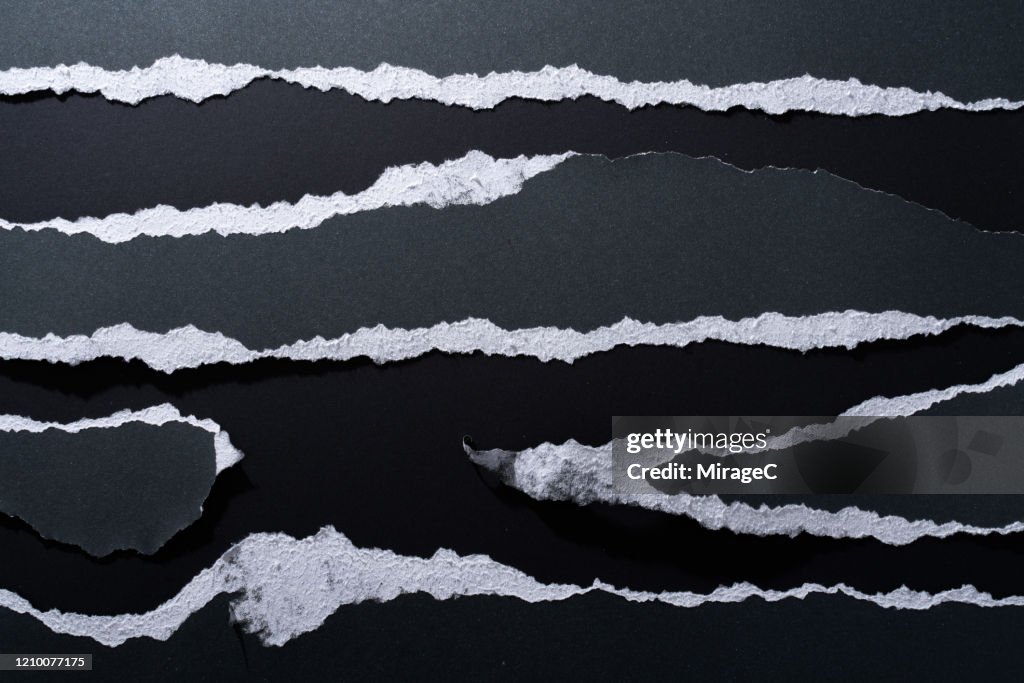 Torn Paper Edge of Black Paper
