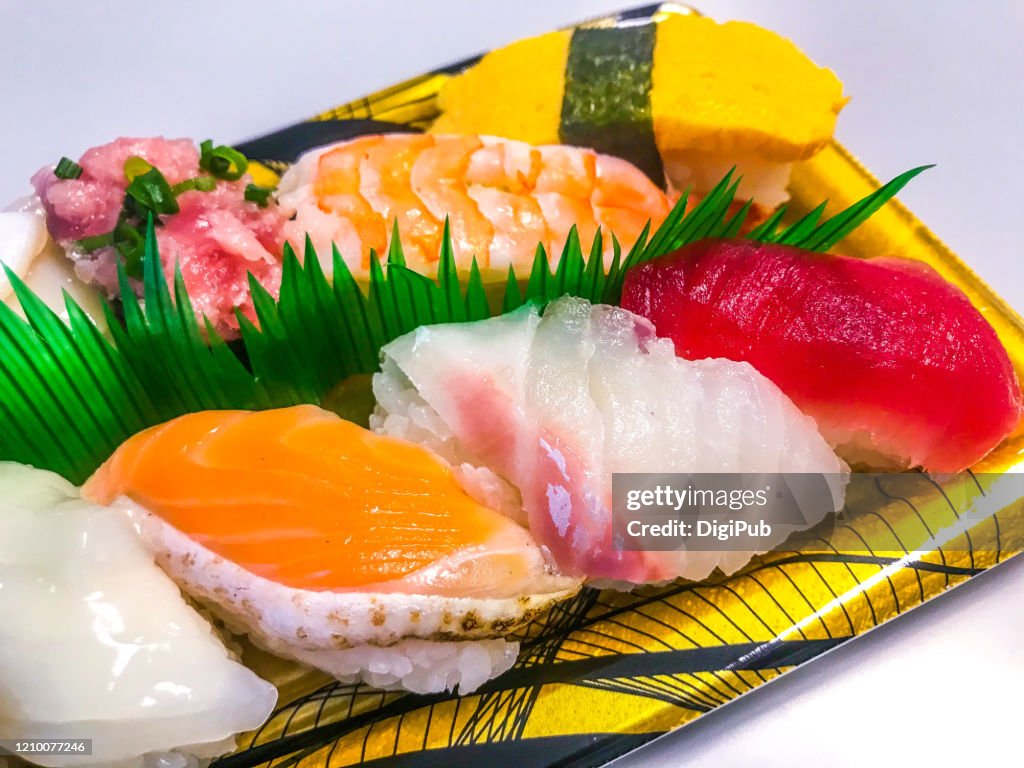 Sushi bento close-up