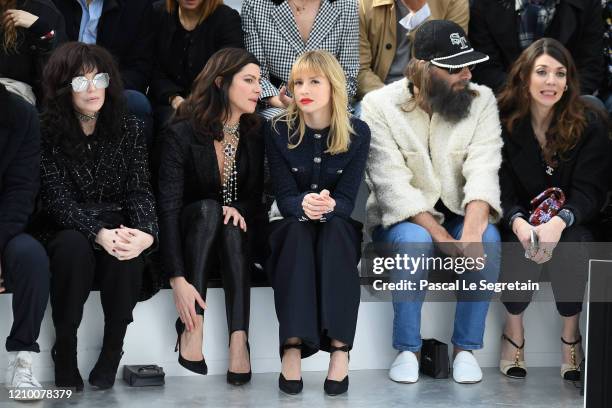 Isabelle Adjani, Anna Mouglalis, Angele, Sebastien Tellier and Amandine de la Richardiere attend the Chanel show as part of the Paris Fashion Week...