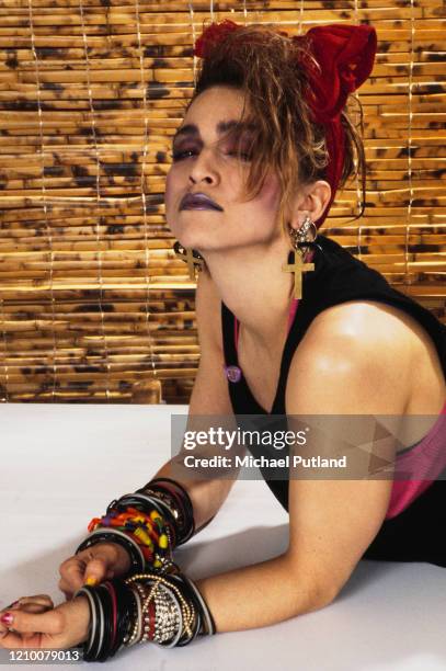 American singer Madonna posed in New York in 1984.