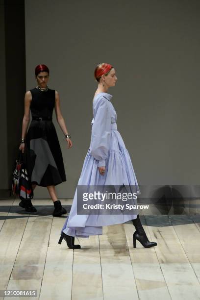 Milena Feuerer walks the runway during the Alexander McQueen as part of Paris Fashion Week Womenswear Fall/Winter 2020/2021 on March 02, 2020 in...