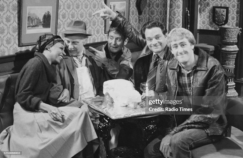 Actors Eva Mottley, Lennard Pearce, unknown, David Jason and Nicholas