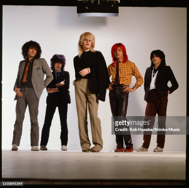 English band Japan, group portrait shoot in London, United Kingdom, December 1978. Rob Dean guitar, Richard Barbieri keyboards, David Sylvian vocals,...