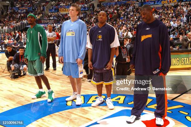 Ricky Davis of the Boston Celtics, Chris Andersen of the Denver Nuggets, Fred Jones of the Indiana Pacer, and Jason Richardson of the Golden State...