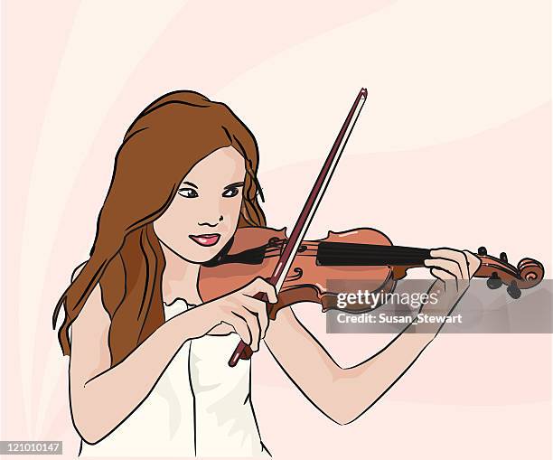 young violinist - soloist stock illustrations