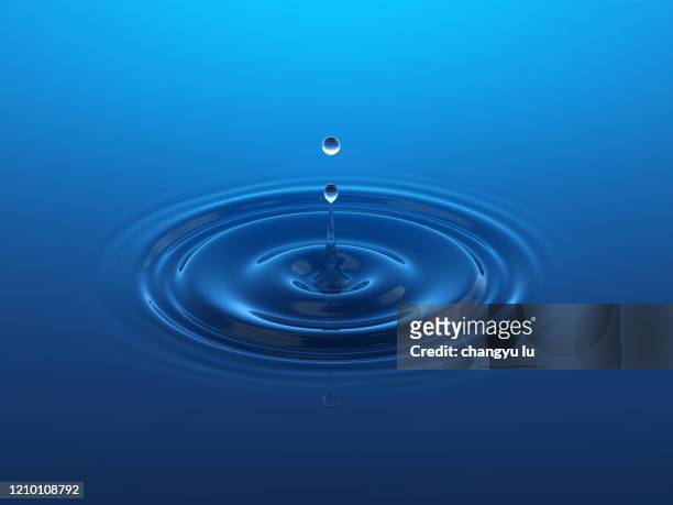 blue waves；the ripples rippled in circles - rippled stock pictures, royalty-free photos & images