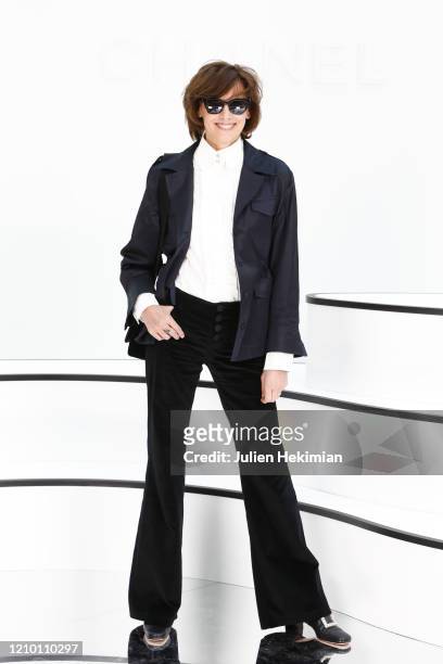 Ines de la Fressange attends the Chanel show as part of the Paris Fashion Week Womenswear Fall/Winter 2020/2021 on March 03, 2020 in Paris, France.