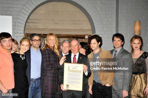 Portrait of New York City Mayor Michael Bloomberg as he delivers a Mayoral Proclamation in celebration of the 100th episode of the television show...