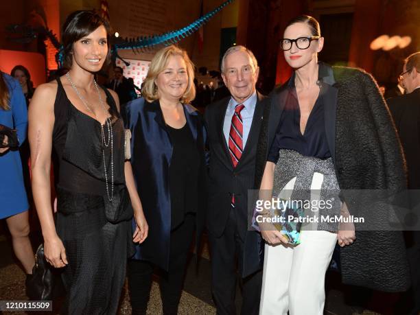 Portrait of, from left, Padma Lakshmi, Hilary Rosen, New York City Mayor Michael Bloomberg, and Jenna Lyons as they attend Bloomberg Businessweek's...
