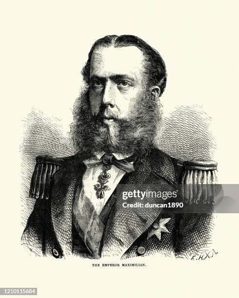 ilustraciones, imágenes clip art, dibujos animados e iconos de stock de emperador maximiliano i de méxico, siglo xix - emperador