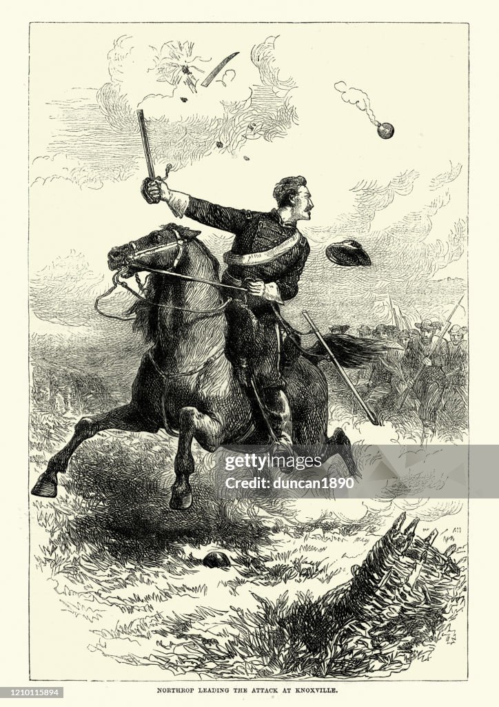 Northrop leading the attack at Knoxville during American civil war