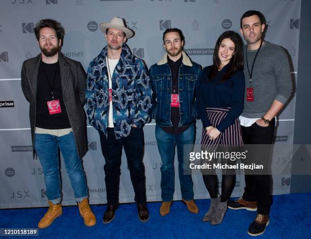Max Barsness, Cru Ennis, Lee Roy Kunz, Ali Cobrin, and Zak Resnik arrive at 3rd Annual Mammoth Film Festival Red Carpet - Monday on March 02, 2020 in...