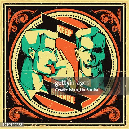 Keep Silence poster, be quiet symbol Keep Silence poster, be quiet symbol