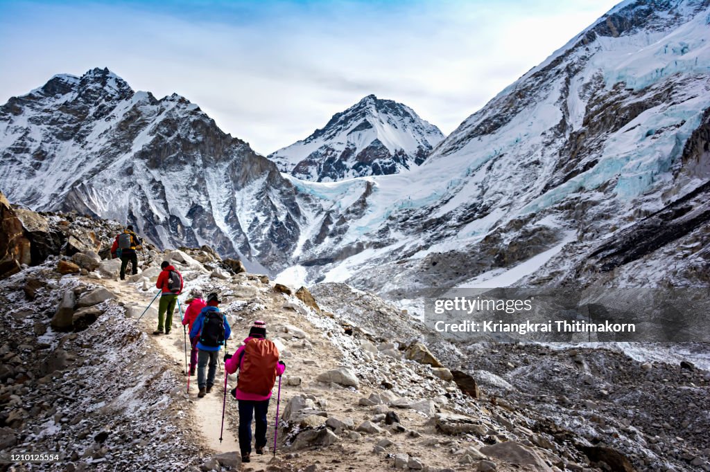 Walking to Everest Base Camp in Nepal.