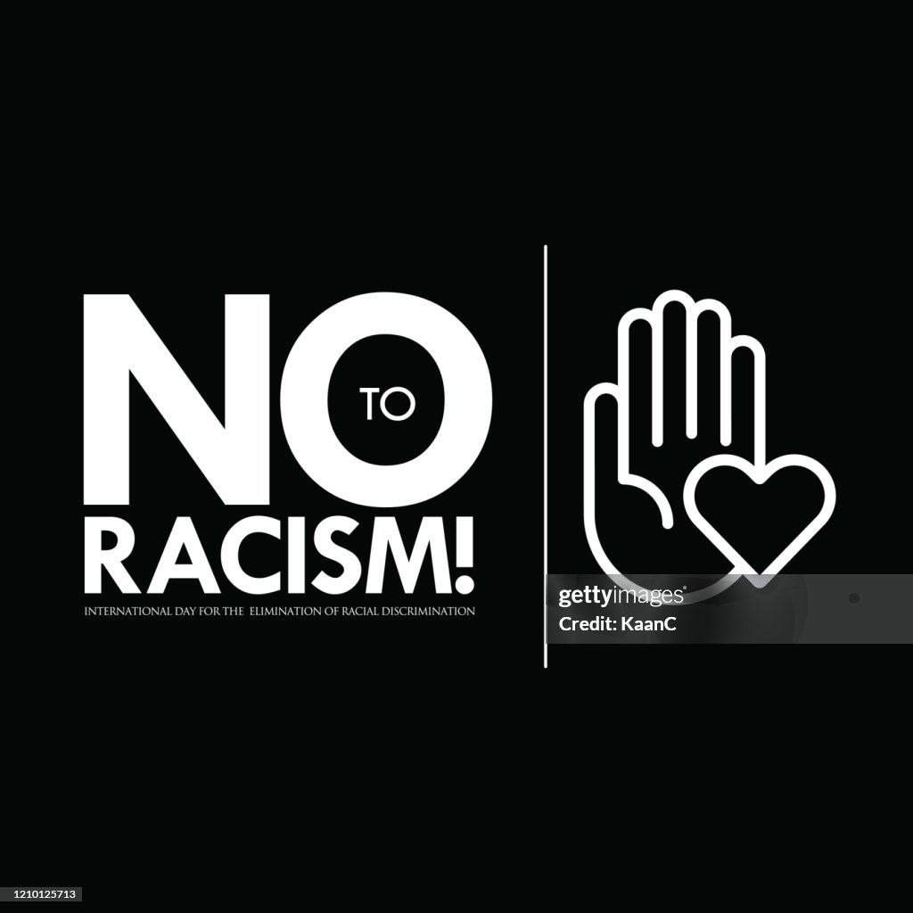 消除種族歧視庫存插圖，反對種族主義