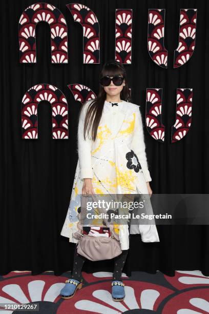 Leaf Greener attends the Miu Miu show as part of the Paris Fashion Week Womenswear Fall/Winter 2020/2021 on March 03, 2020 in Paris, France.