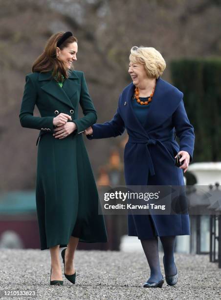 Catherine, Duchess of Cambridge accompanied by Prince William, Duke of Cambridge meets Ireland's President Michael D. Higgins and his wife Sabina...