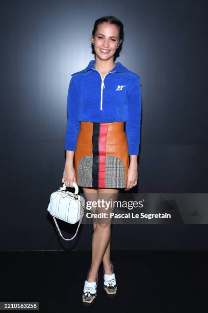 Alicia Vikander attends the Louis Vuitton show as part of the Paris Fashion Week Womenswear Fall/Winter 2020/2021 on March 03, 2020 in Paris, France.