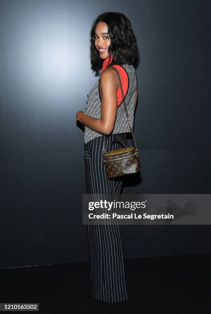 Laura Harrier attends the Louis Vuitton show as part of the Paris Fashion Week Womenswear Fall/Winter 2020/2021 on March 03, 2020 in Paris, France.