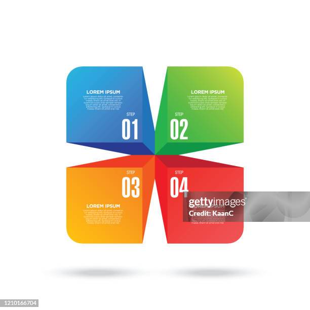 business diagram and infographic element. four steps infographic stock illustration - square infographic stock illustrations