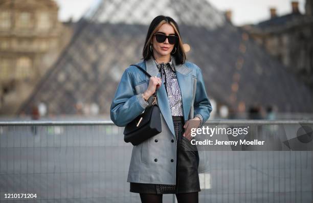 Brittany Xavier is seen outside Louis Vuitton show during Paris Fashion week Womenswear Fall/Winter 2020/2021 Day Nine on March 03, 2020 in Paris,...