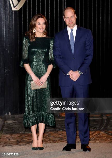 Catherine, Duchess of Cambridge and Prince William, Duke of Cambridge attend a reception hosted by the British Ambassador to Ireland Robin Barnett at...