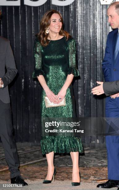 Catherine, Duchess of Cambridge accompanied by Prince William, Duke of Cambridge visits the Guinness Storehouse on March 03, 2020 in Dublin, Ireland.