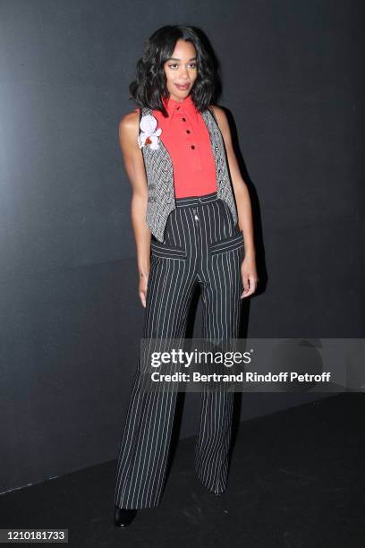 Laura Harrier attends the Louis Vuitton show as part of the Paris Fashion Week Womenswear Fall/Winter 2020/2021 on March 03, 2020 in Paris, France.