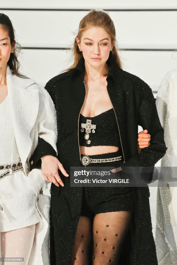 Gigi Hadid walks the runway during the Chanel Ready to Wear fashion ...