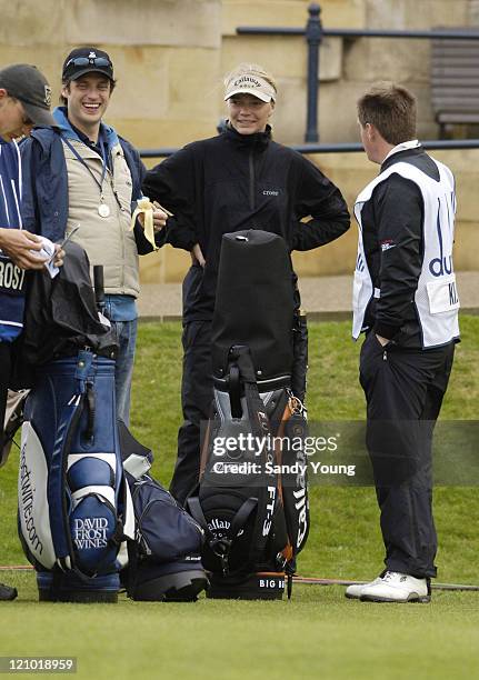 Jodie Kidd with husband Aidan Butler during the second round of the Dunhill Links Championship at St Andrews on September 30, 2005